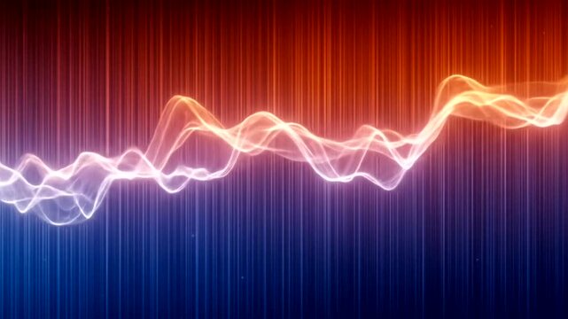 Abstract representation of sound waves with vibrant colors and gradients