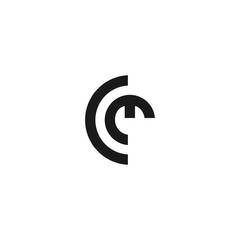 Abstract CM logo, CM letter design in a simple circle