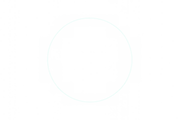 Luminous circle line creating an abstract geometric shape effect on a transparent overlay background