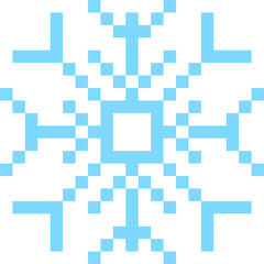 y2k pixel art snowflake winter crystal, retro 8 bit mosaic ornament. Ice seasonal design element,