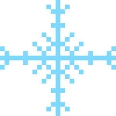 Obraz premium y2k pixel art snowflake winter crystal, retro 8 bit mosaic ornament. Ice seasonal design element,