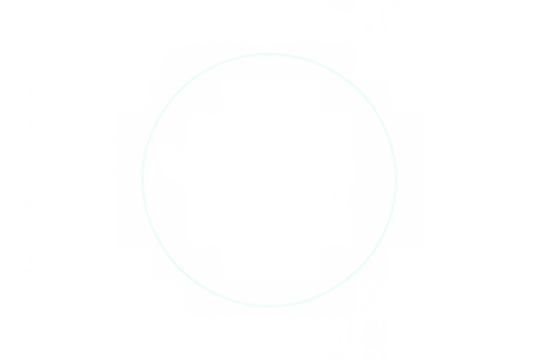 Luminous circle line creating an abstract geometric shape effect on a transparent overlay background