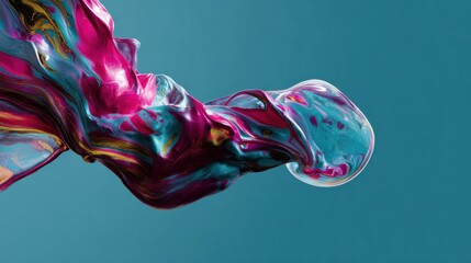 Dynamic fluid motion abstract art digital rendering vibrant colors aesthetic composition conceptual design