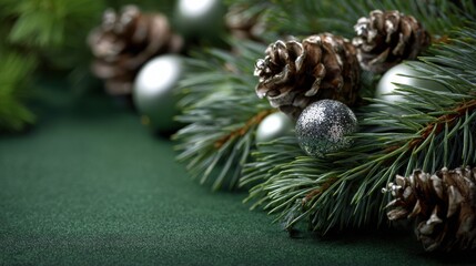 Decorating christmas pine cones and ornaments holiday table festive arrangement indoor close-up seasonal celebration