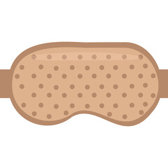 Simple Eye Mask for Sleep in Beige Color with Textured Surface and Strap on White Background