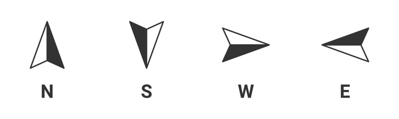 direction  compass icon set, north, south , east , west sign , vector illustration .