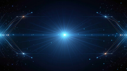 Fototapeta premium Digital Dawn: A stunning visual representation of interconnected digital network, with a bright light radiating energy, evoking a sense of technological advancement and global connectivity.