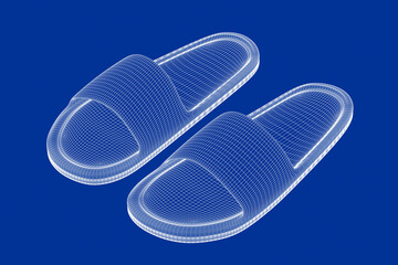 3D wire-frame model of rubber slides