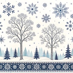 Scandinavian Winter Pattern | Snowflakes & Traditional Nordic Design