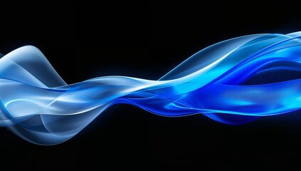Stunning abstract blue wave flowing gracefully across a dark background, perfect for modern design projects and technology visuals