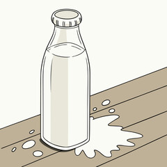 Realistic vector icon illustration milk jug in a splash of fresh milk isolated on white backgro