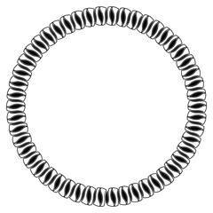 Simple Black and White Circular Frame Border with Abstract Element Design