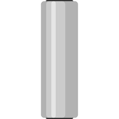 Simple Gray Cylindrical Object on Transparent Background