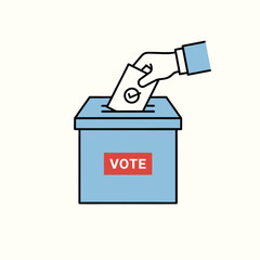 Voting Moment: Hand Placing Ballot Into Ballot Box for Civic Duty and Elections