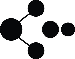 Share black icon, outline social media connection vector for communication and digital networking