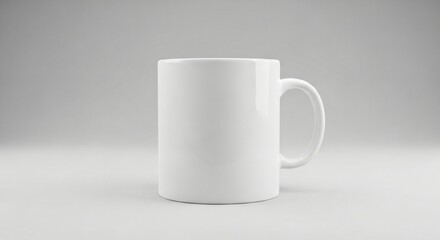 Sleek white mug ready for your creative designs, perfect for showcasing logos or artwork in a modern, minimalist setting, ideal for branding mockups.