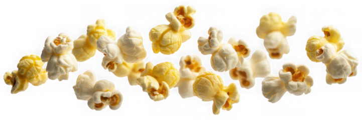 popcorn flying isolated with clipping path on background