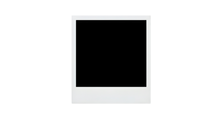 Blank instant camera photo frame template mockup isolated on white background