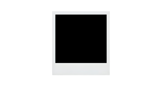 Blank instant camera photo frame template mockup isolated on white background