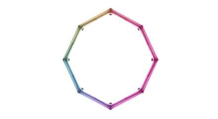 Abstract modern colorful gradient geometric octagon frame isolated on white background