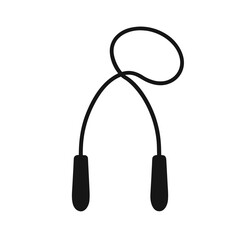 Minimal skipping rope silhouette vector with white background for fitness and cardio workout art concept  