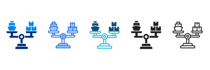 Trade Balance Icon Set Multiple Style Vector Illustration 