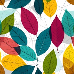 Fototapeta premium autumn leaves seamless pattern