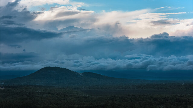 Mountains, forests and clearing storm create weather in Maine