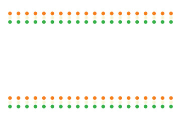 Indian tricolour flower garland decoretion: republic day 26 january vector png background frame, ceremony, festival, greeting, hanging, isolated, celebration, decoration, garland, orange, green,