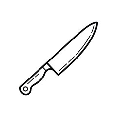 Knife outline coloring book page vector and illustration line art