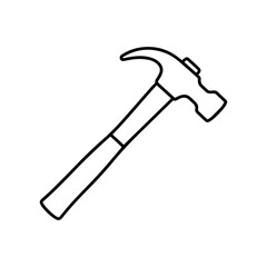 hammer outline coloring book page vector and illustration line art