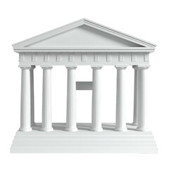 Fototapeta premium Classical white building facade with columns and triangular pediment