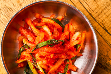 Korean-style chili radish strips