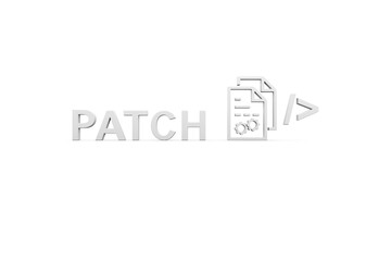 PATCH concept white background 3d render illustration