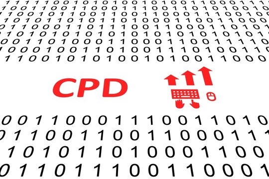 CPD concept binary code 3d illustration