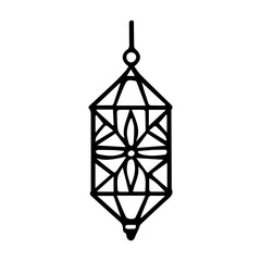 Geometric Hanging Lantern Line Illustration