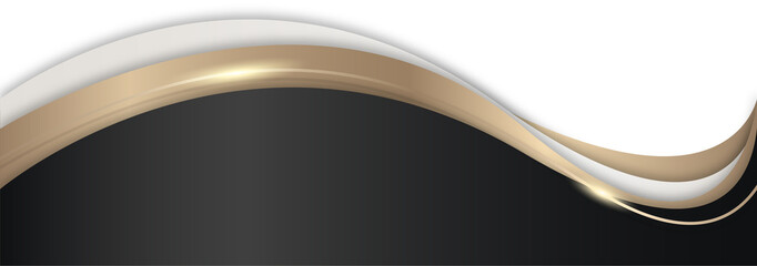 Christmas gold black line curve border corner header footer vector design element