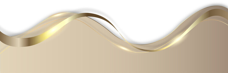 Christmas white gold line curve border corner header footer vector design element