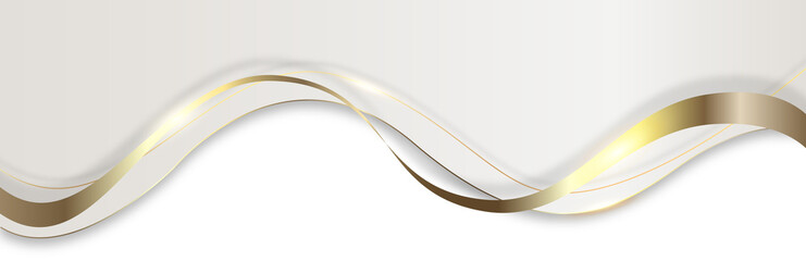 Christmas white gold line curve border corner header footer vector design element
