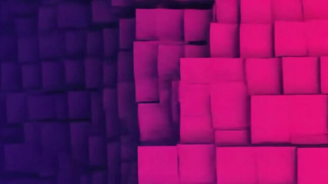 3d abstract background of cubes with a pink to purple gradient