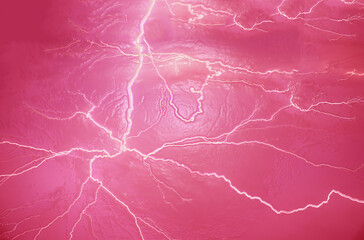 Abstract Lightning Patterns Displayed on a Pink Background