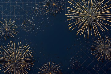 New Year celebration banner template on a blue background.
