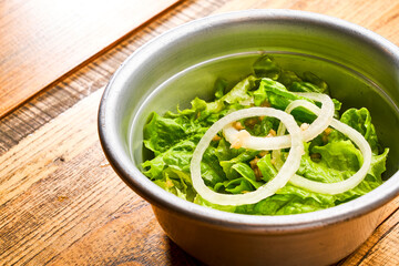 Lettuce and onion rings