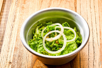 Lettuce and onion rings