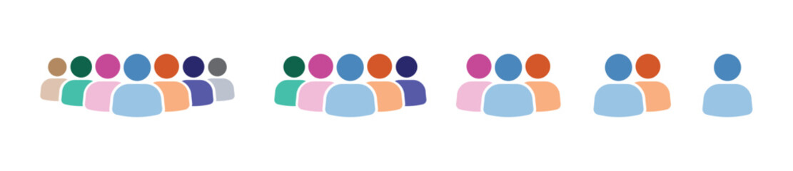 User icon set. Set of User interface, communication and team color symbol - Vector 