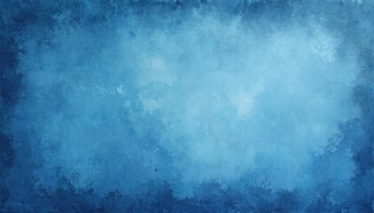 Fototapeta premium Elegant illustration presents textured light blue backdrop with dark blue border. Old grunge elements add vintage touch. Perfect for posters banners, backgrounds with mottled, blotchy effect design.