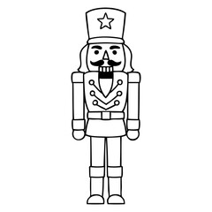 Muñeco de cascanueces con líneas para tarjetas y felicitaciones de Navidad 