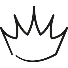 Simple Line Art Crown Icon Isolated on White Background Outline Graphic Symbol Vector
