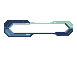 Futuristic abstract title banner lower third blue and green border gaming, tech streaming