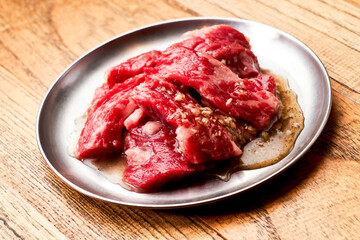 Marinated pork belly slices